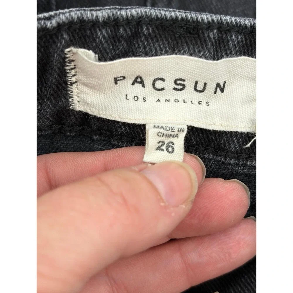 Pacsun Los Angeles, Black Denim Distressed Jean Skirt, Women's Size 26, Pre-Own